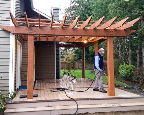 Deck being cleaned