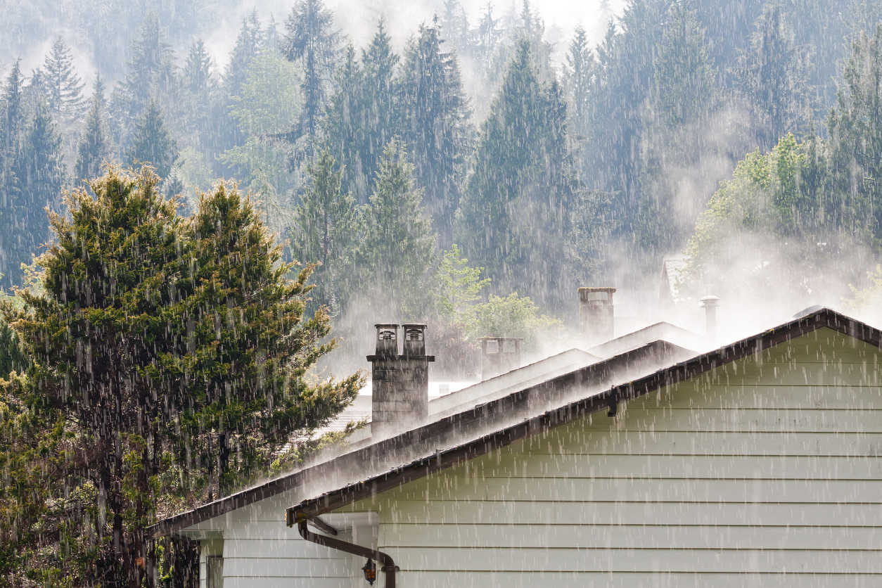 Raining on the roof