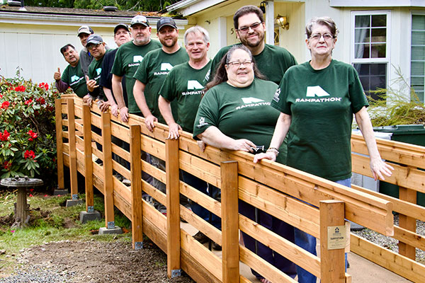 Shirey staff on a ramp